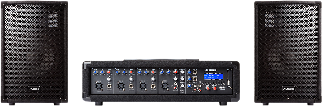 Alesis Pa System In A Box 280w Portable Pa (1130x396), Png Download