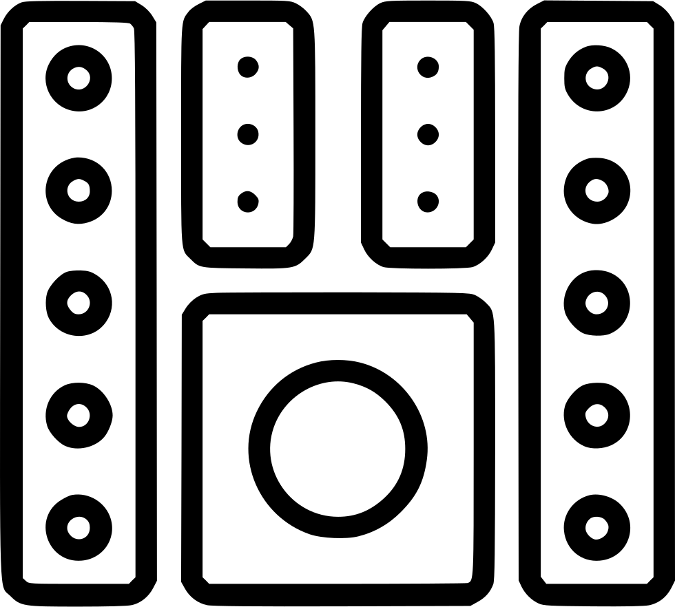 Audio Speaker System Home Theater Monitor Bass Music - Circle (980x882), Png Download