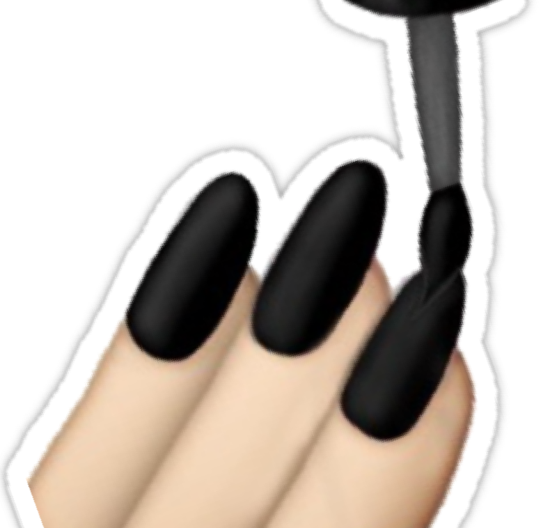 Black Nails Emoji Stickers By Lazyville - Nail Polish (790x758), Png Download