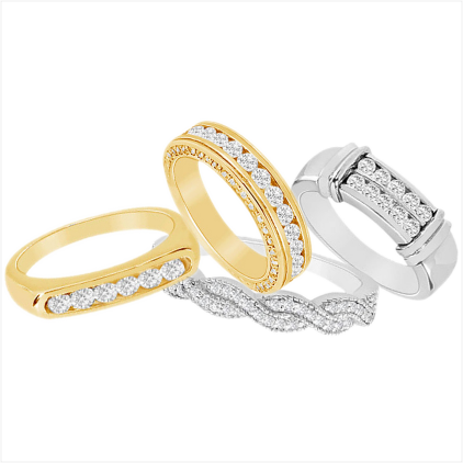 Diamond Wedding Band - Wedding Ring (422x422), Png Download