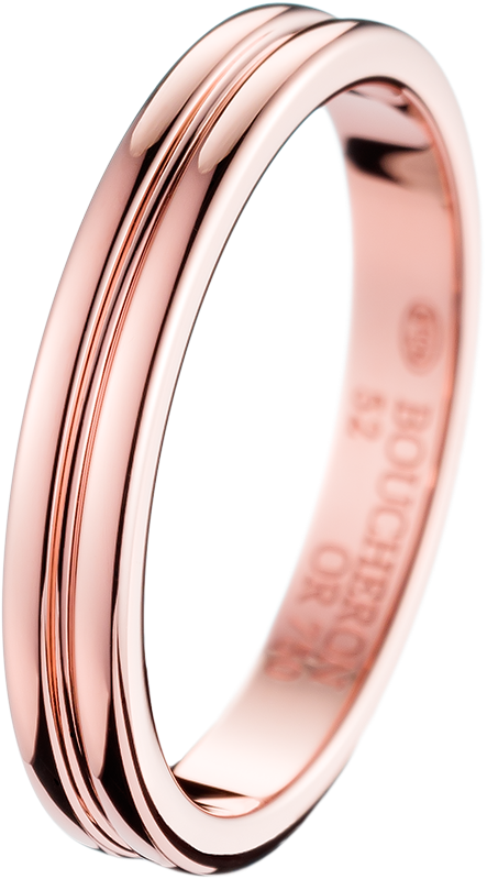 Godron Pink Gold Small Wedding Band - Alliance Homme Or Rose (960x960), Png Download