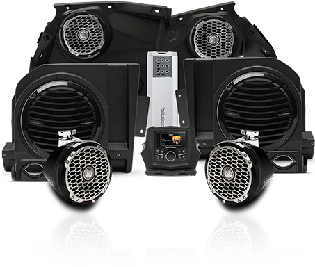 Can-am Kits - Kicker Kmc20 Marine Digital Media Receiver/stereo+bluetooth+rockford (452x402), Png Download
