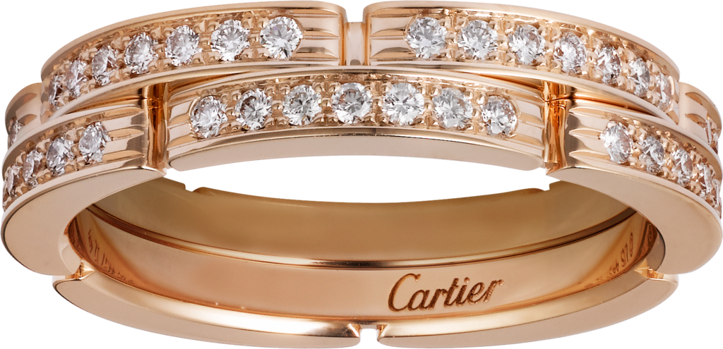 Maillon Panthère Fine Wedding Band, 2 Half Diamond-paved - Maillon Panthere Thin Wedding Band, 2 Half Diamond-paved (1024x495), Png Download