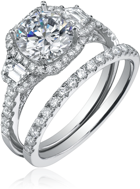 Brand Name Designer Jewelry In Winona, Minnesota - Sylvie Sy172 Three Stone Diamond Engagement Ring (480x430), Png Download