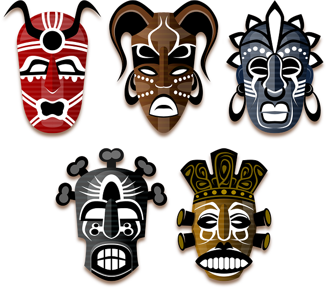 His Dad Was A Doctor Who Studied Tropical Diseases - African Tribal Masks Designs (640x563), Png Download