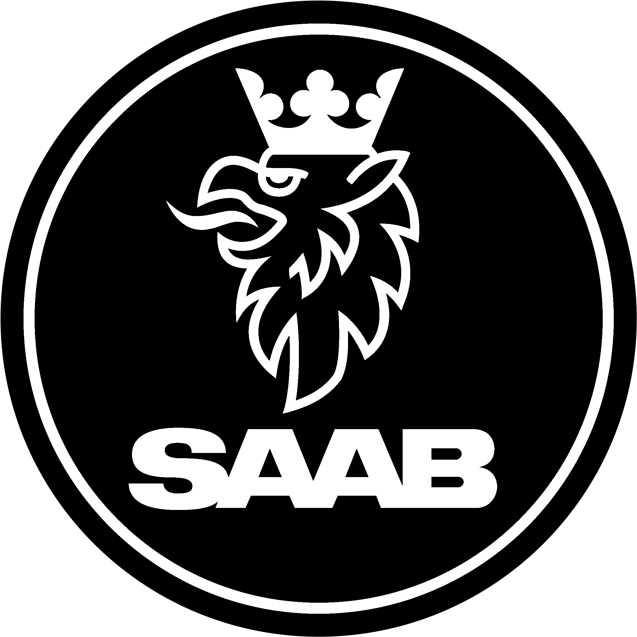 Saab Logo Black And White - Logo Saab (2400x2400), Png Download