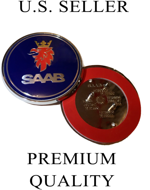 Saab 9 3 9 5 Front Hood Emblem Badge 68mm - Car (608x640), Png Download