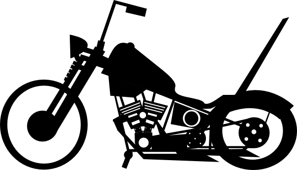 Chopper Clipart Bobber - Bobber Motorcycle Clipart (600x344), Png Download