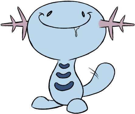 Til The Axolotl Can Be Forced To Transform Into Its - Wooper (444x378), Png Download