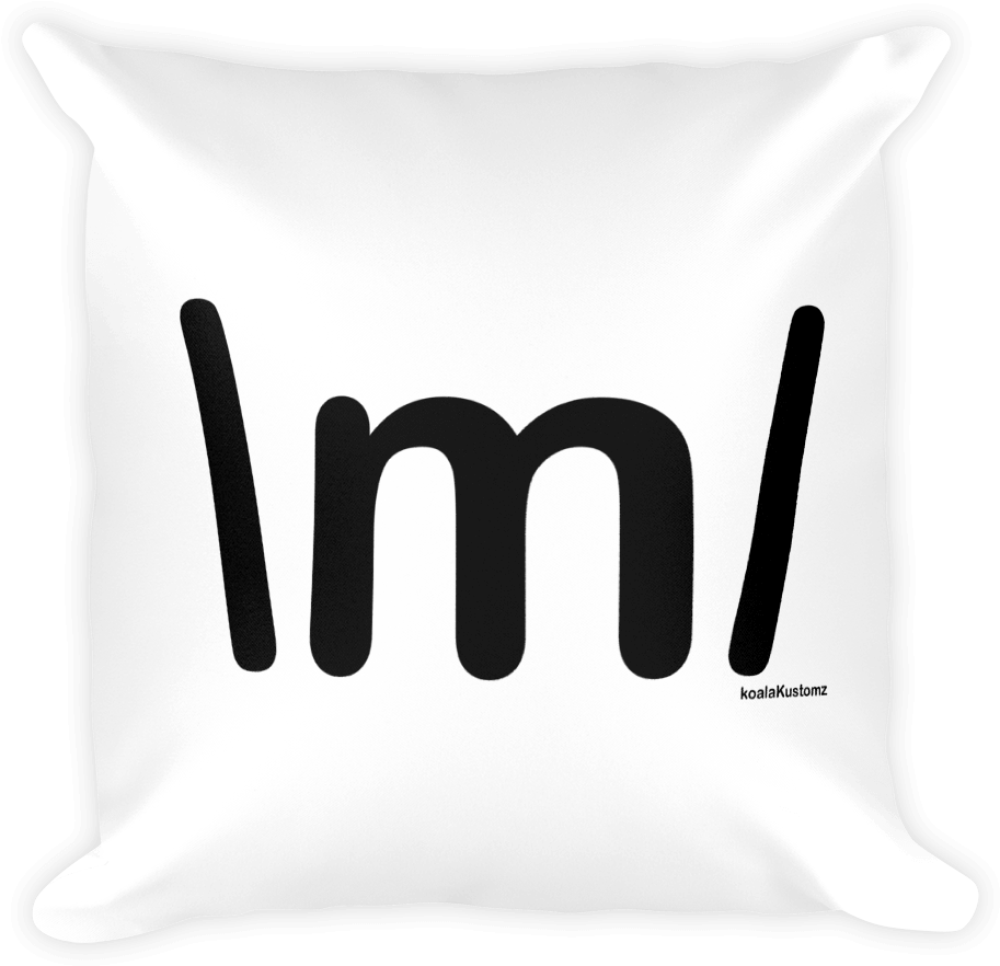 Horns Up, Metal Square Pillow - Pillow (1000x1000), Png Download