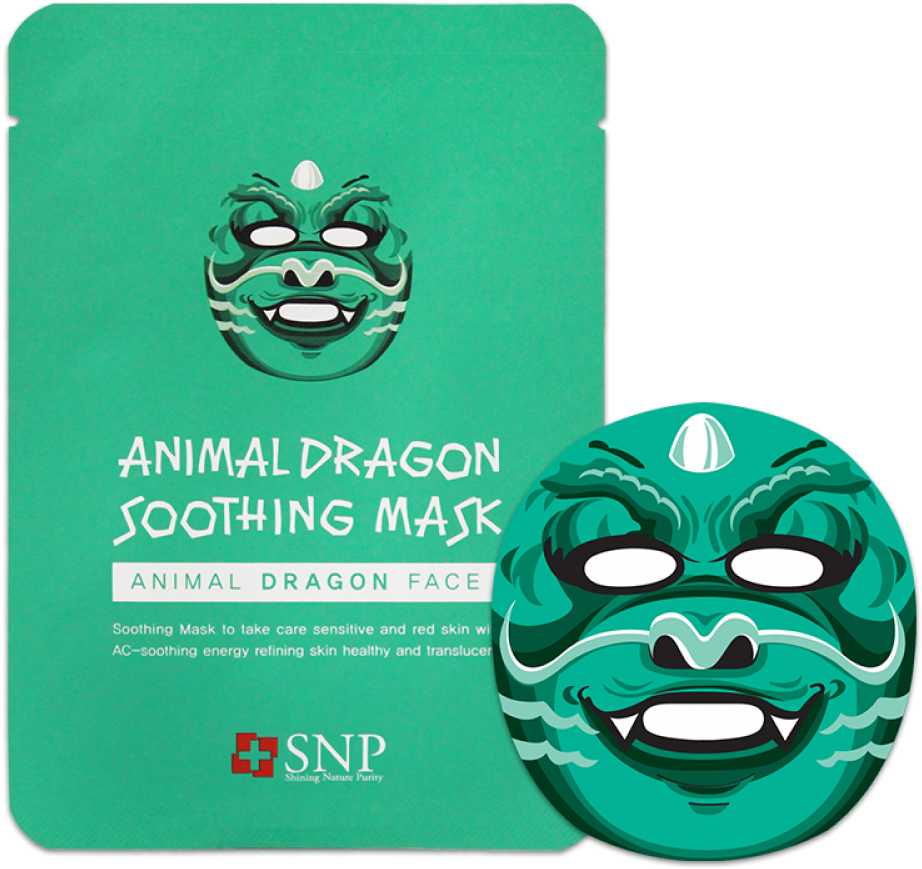 Snp Animal Dragon Soothing Mask 25ml - Snp Animal Dragon Soothing Mask 750mg (1 Piece) (1000x1000), Png Download