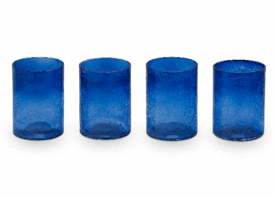 Blue Burst Glass Votive - Vase (540x385), Png Download