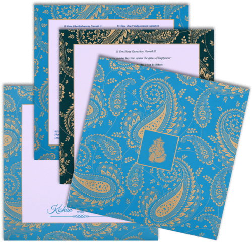 Paisley Pattern Design Square Custom Invitation, Size - Indian Wedding Cards Design (500x500), Png Download