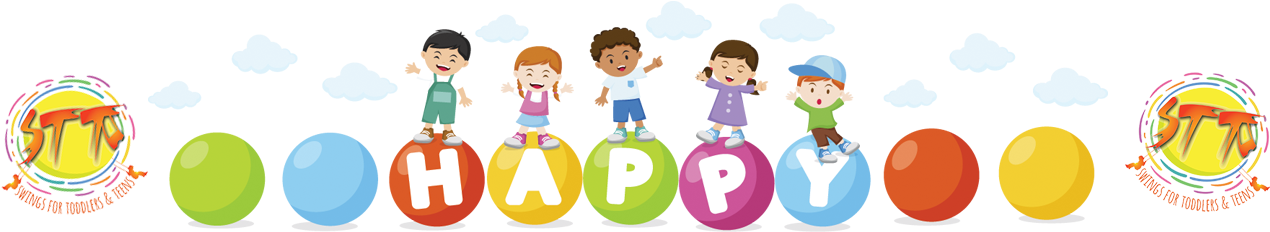 Stt Swings Happy Kids Divider - Child (1500x340), Png Download