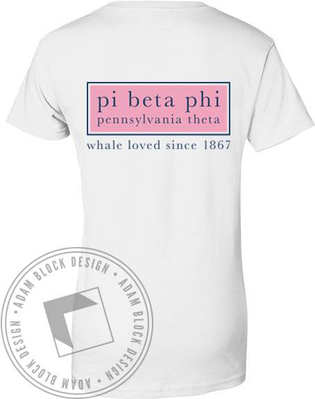Pi Beta Phi Whale Loved Tee Vineyard Vines Font - Rush Sigma Nu Shirt (464x585), Png Download