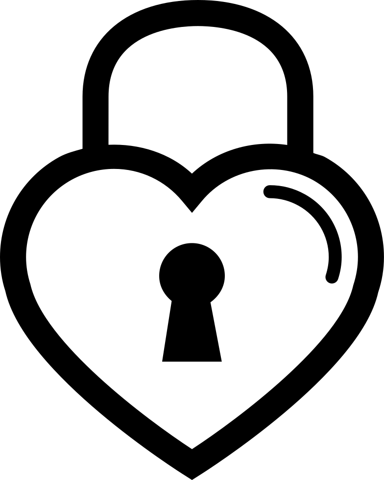 Heart Shaped Lock Outline - Candado En Forma De Corazon (784x980), Png Download