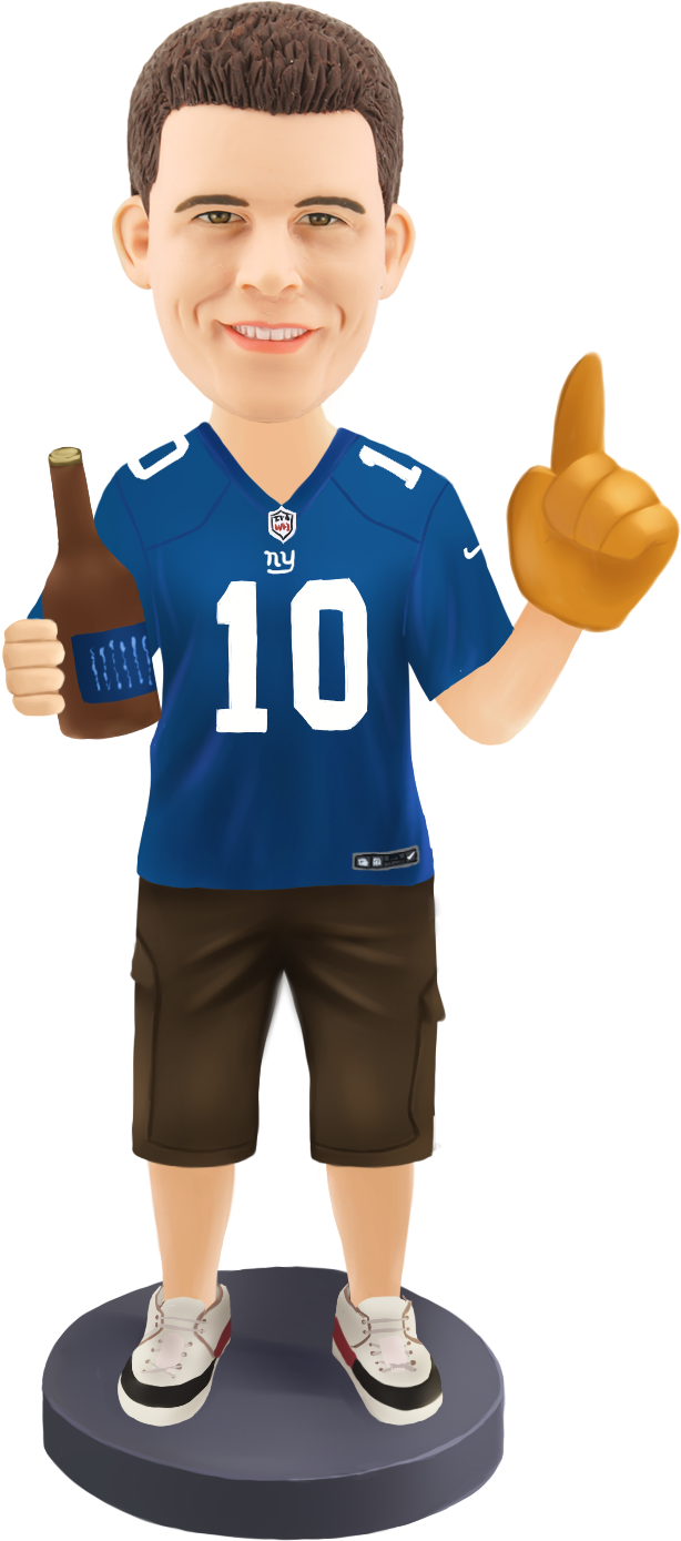 Customized Bobble Head New York Giants Fan - Sports Bobblehead (1200x1500), Png Download