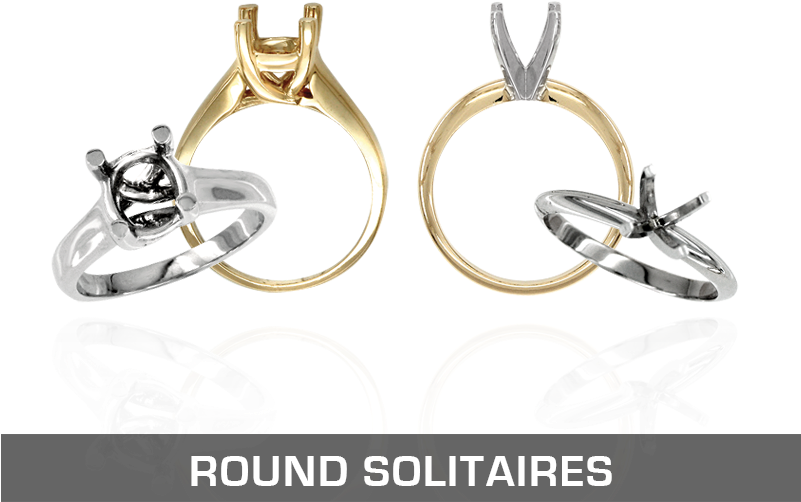 Ross Metals Mountings Round Solitaires 14k Yellow White - Earrings (800x565), Png Download