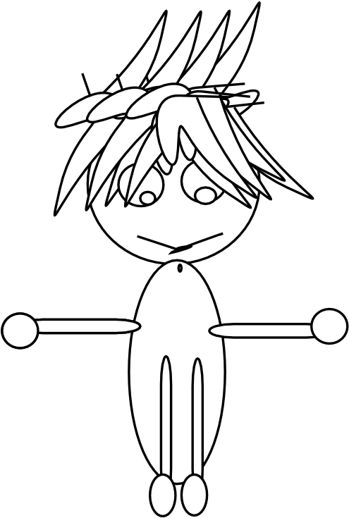 Anime Character Art 59 Black White Line Art 555px - Gumball Machine (555x785), Png Download