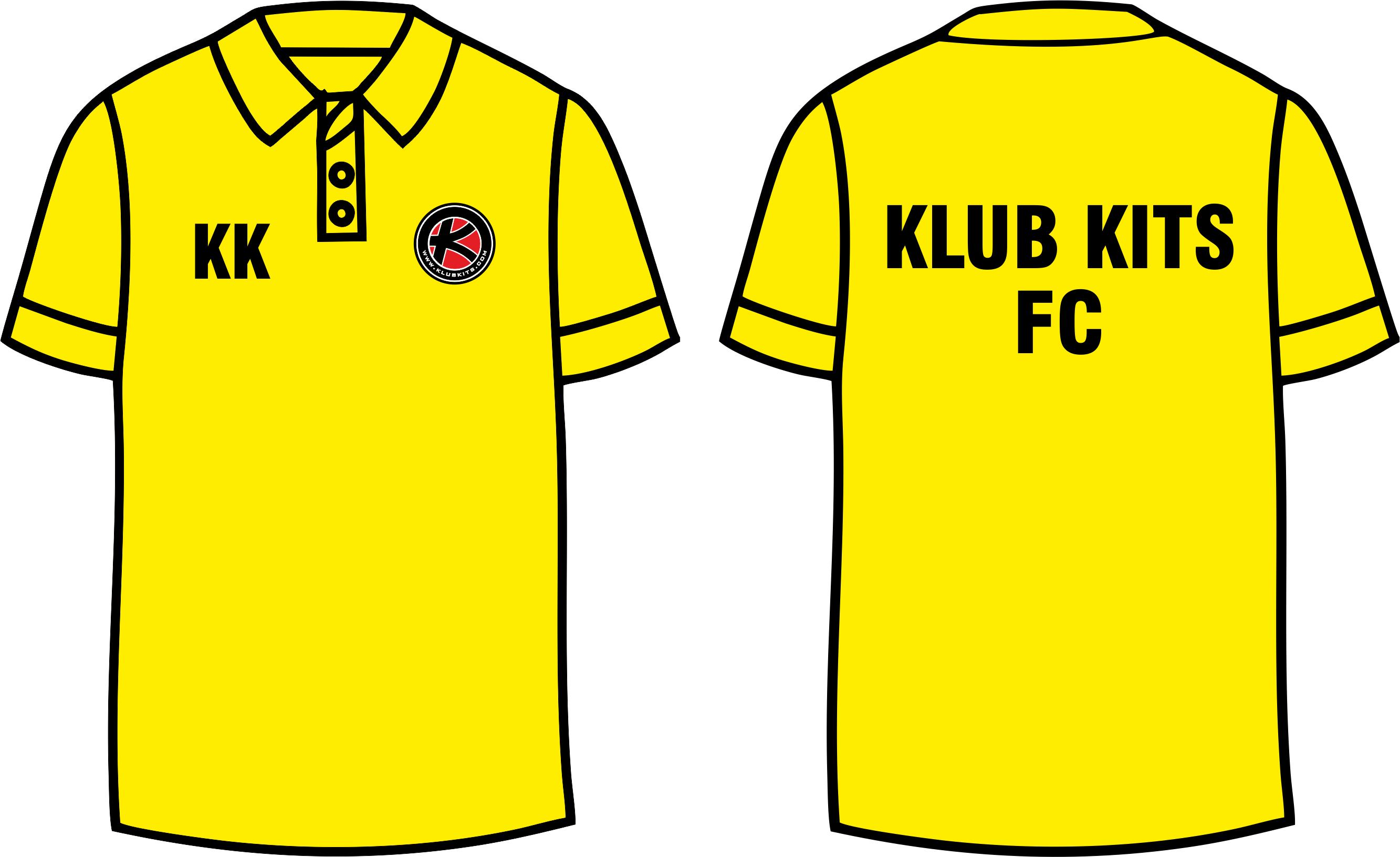 Yellow Shirt Cliparts - Polo Shirt Yellow Template (2666x1633), Png Download