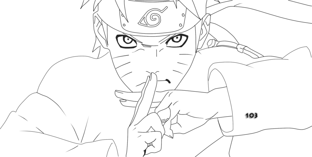 Lineart Naruto - Line Art Anime Naruto (1024x516), Png Download