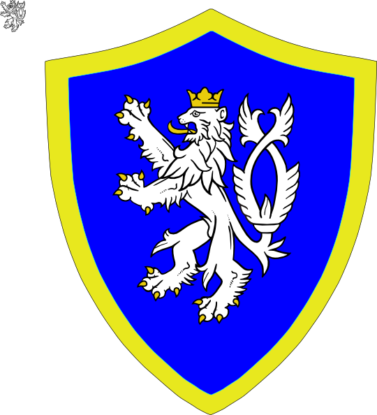 Lion On Shield Clip Art At Clker - Lion Blue Yellow Logo (540x594), Png Download