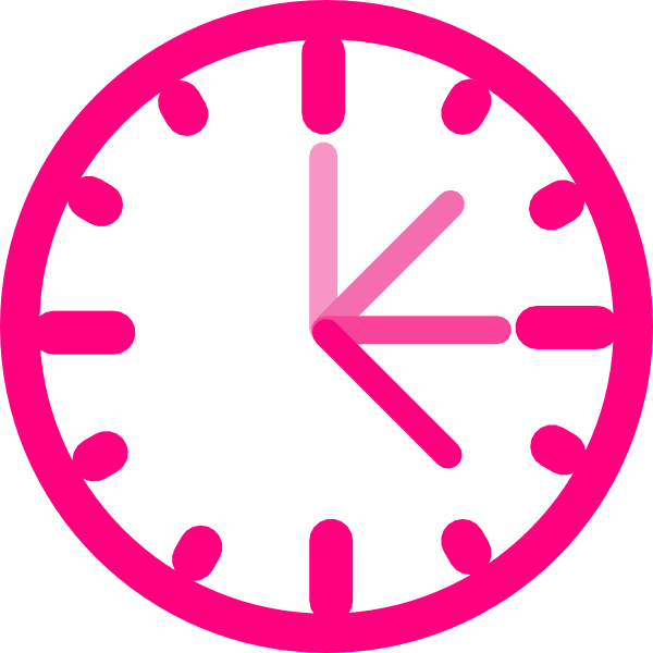 Download Pink Pink Clock Clip Art Flexible Working Hours Icon Full