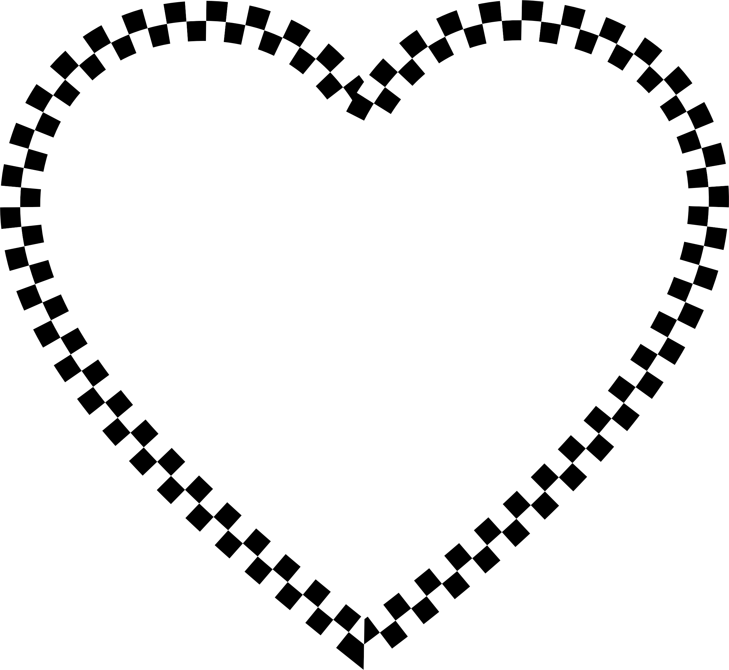 This Free Icons Png Design Of Checkered Heart (2368x2178), Png Download