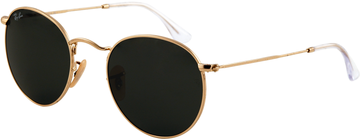 Rayban Round Sunglasses - Rb 3447 001 47 (760x430), Png Download
