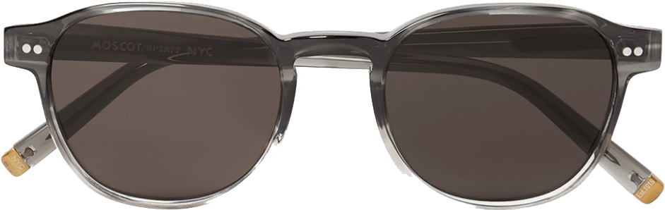 Round Sunglasses - Moscot Arthur Charcoal (998x413), Png Download