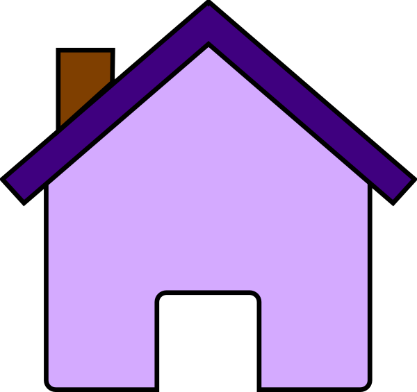 House Clip Art Purple (600x565), Png Download