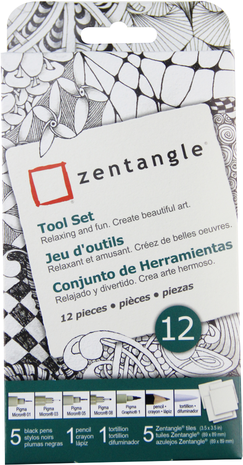 Pigma Zentangle - Sakura Zentangle (580x1000), Png Download