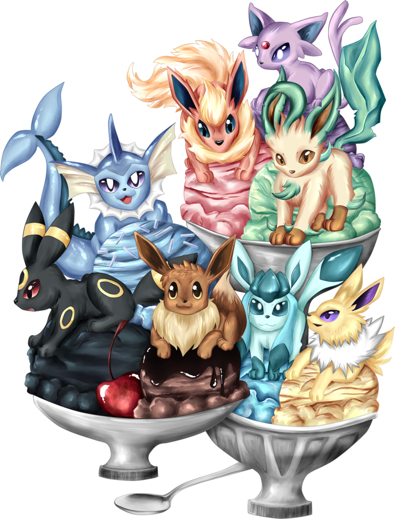 Report Abuse - Ice Cream Eevee Evolutions Cute (780x1023), Png Download