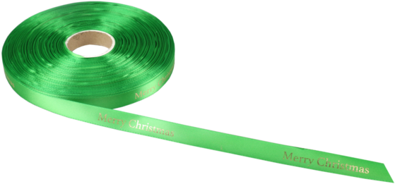 Lovly® Ribbon, 15mm, 100m, Merry Christmas, Green/gold - Lovly Lint 15mm (640x640), Png Download