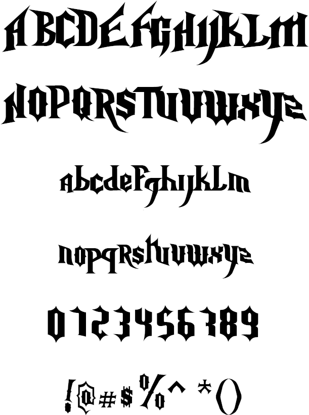 Games Gothic Horror Medieval Nightmare Hero Example - Guitar Hero Font (613x866), Png Download