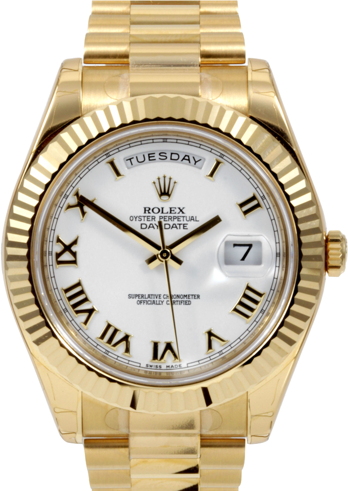 Pre-owned Rolex Mens 18k Yellow Gold Day Date Ii President - Rolex Day-date Ii 218238 (1000x1000), Png Download