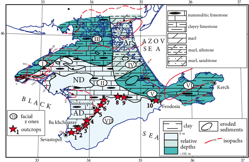 Facies Zones - Crimea (850x555), Png Download