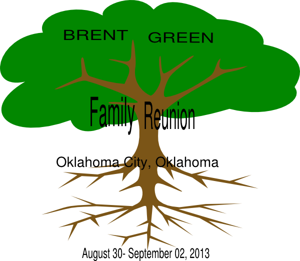 Green Family Reunion Clipart - Tree With Roots (600x522), Png Download