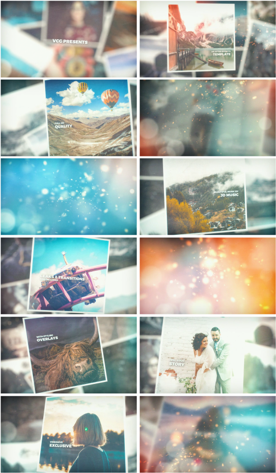 Vintage Slides Grunge After Effects Templates F5 - Collage (616x1000), Png Download