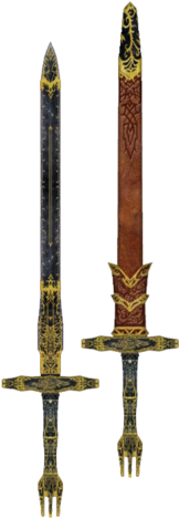 Ebony Longsword - Elder Scrolls Online Short Sword (350x467), Png Download
