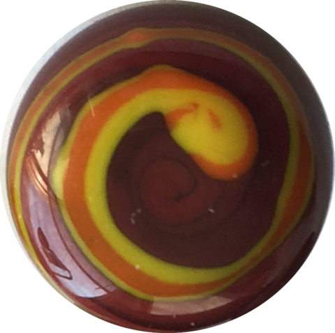 Crazy Chocolate Brown W Yellow Swirl Vintage Glass - Glass (480x477), Png Download