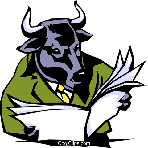Cartoon Bull Royalty Free Vector Clip Art Illustration - Dividend (480x478), Png Download