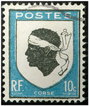 Vintage Postage Stamp With Corsica National Emblem - Corsica Stamp (400x400), Png Download