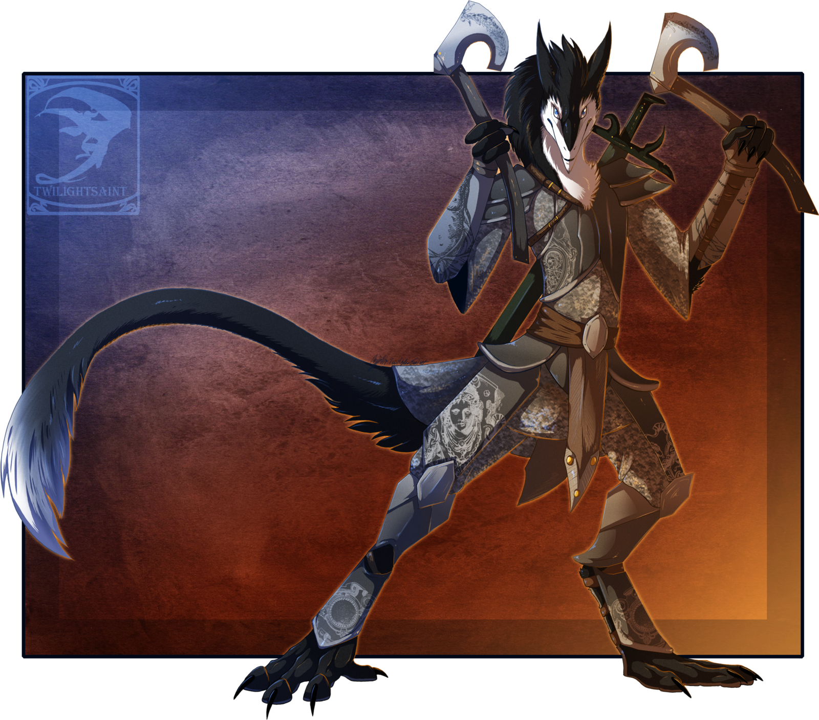 Traditional Games » Thread - Sergal Warrior Art (1600x1406), Png Download