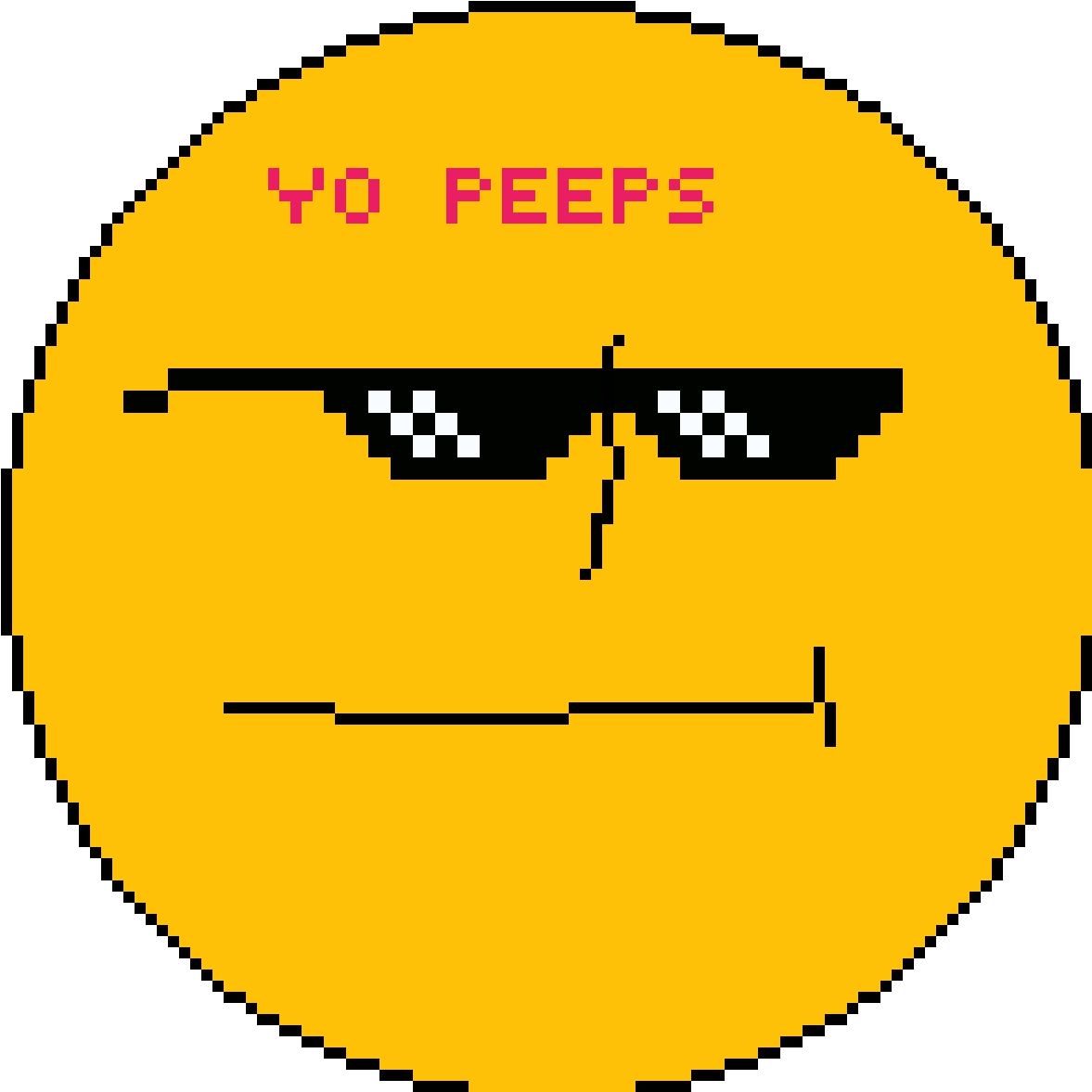Pixilart Chill Emoji Anonymous Png Chill Emoji - Pixel Art (1200x1200), Png Download