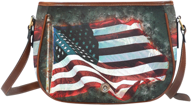 A Abstract Waving Usa Flag Saddle Bag/small Full Customization - Handbag (500x500), Png Download