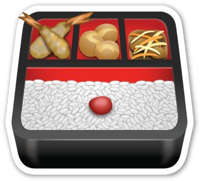 Bento Box - Bento Emoji (400x368), Png Download