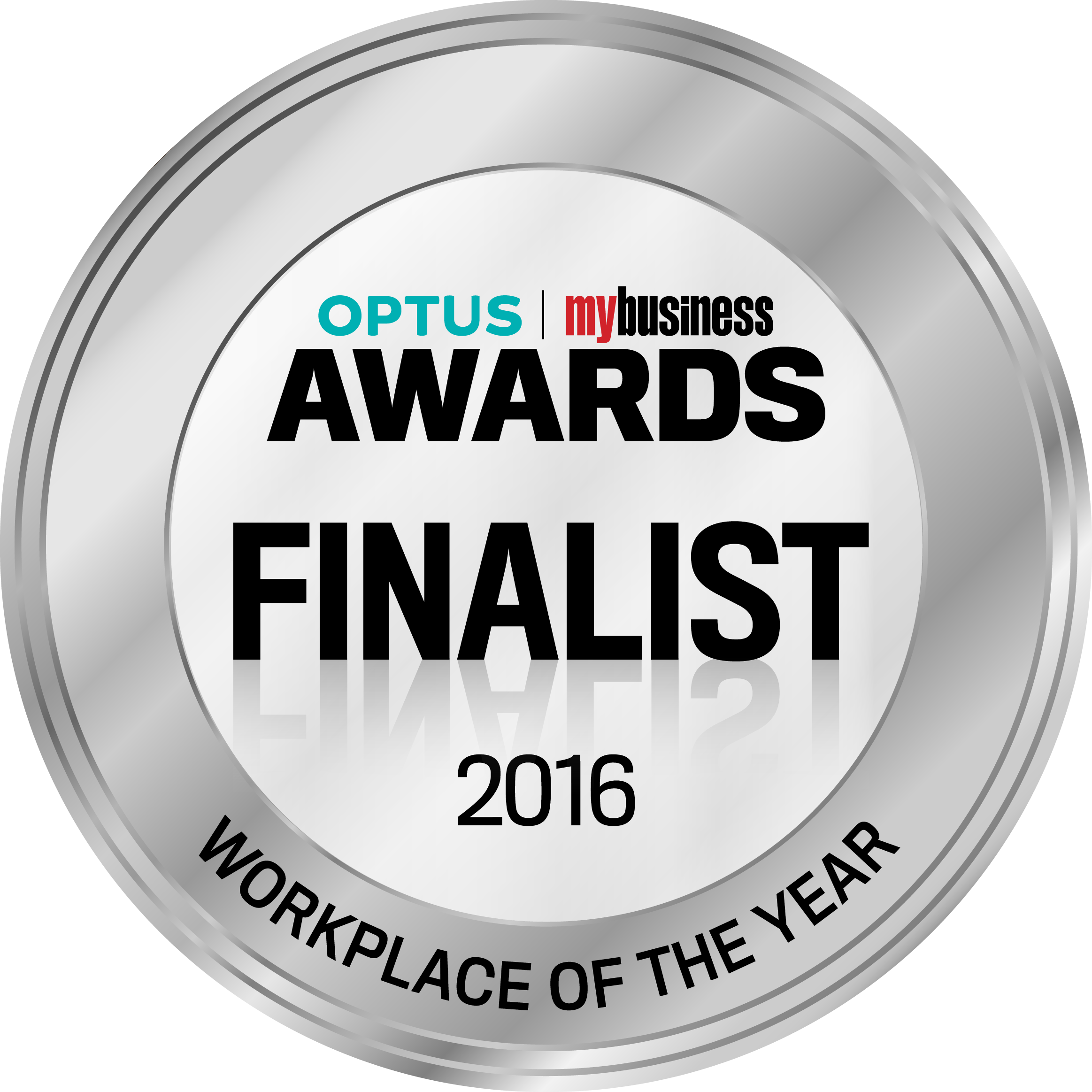 Omba Seal 2016 Finalist Workplace Of The Year - Optus (2326x2326), Png Download