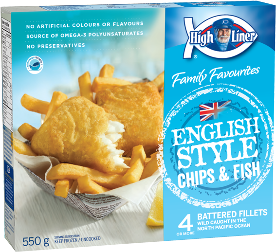 Family Favourites English Style Chips & Fish - High Liner Fish And Chips (600x600), Png Download