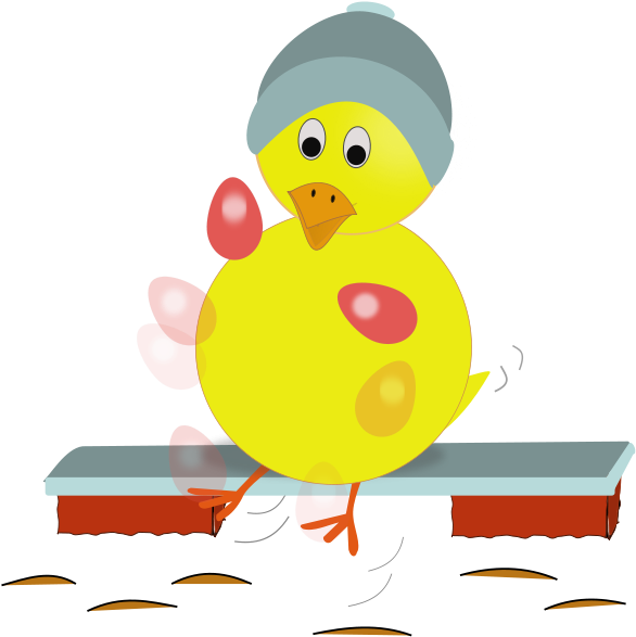 Easter Chick Kicking Eggs Clipart Png - Easter (600x600), Png Download
